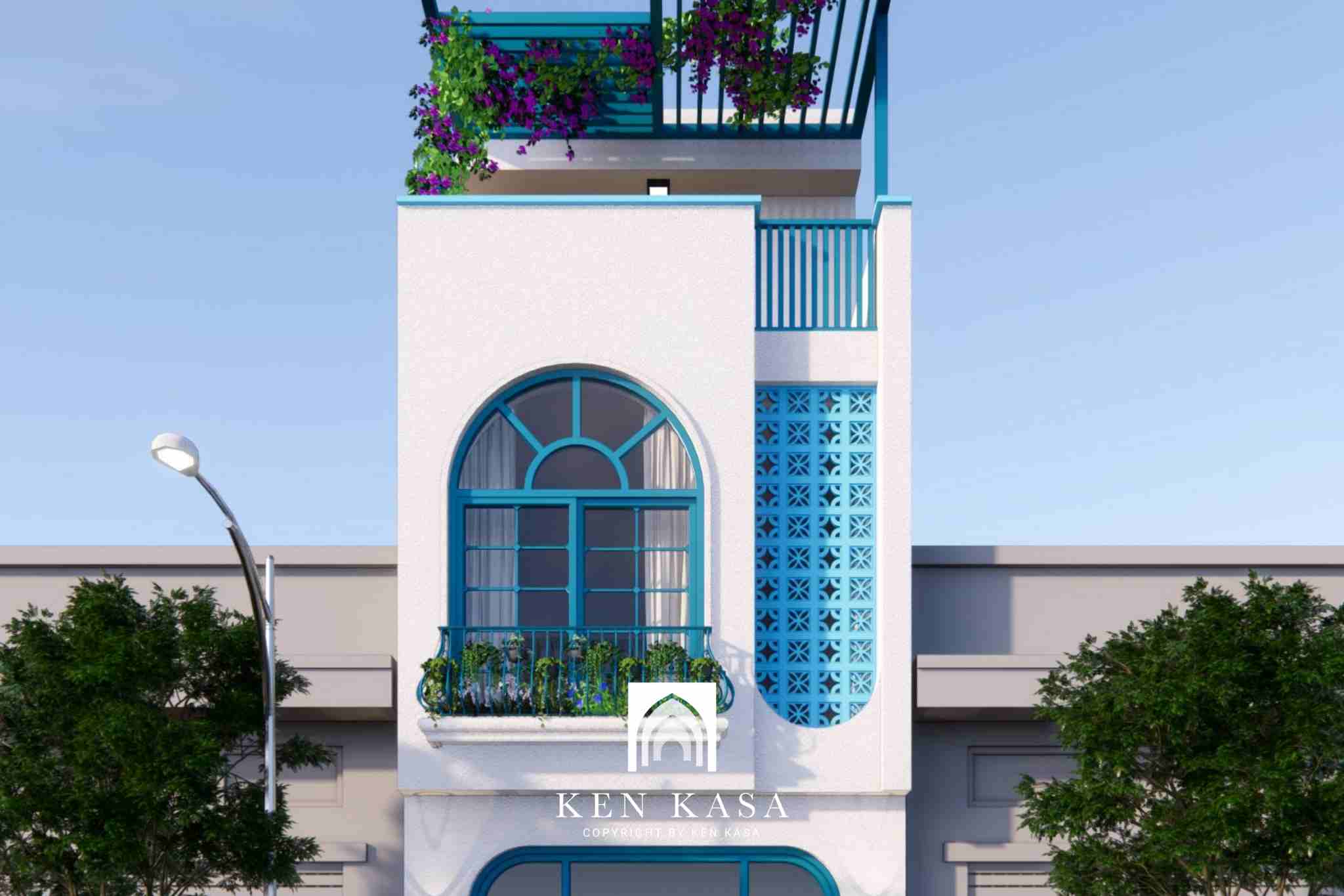 Mẫu thiết kế homestay nhà phố phong cách địa trung hải 
